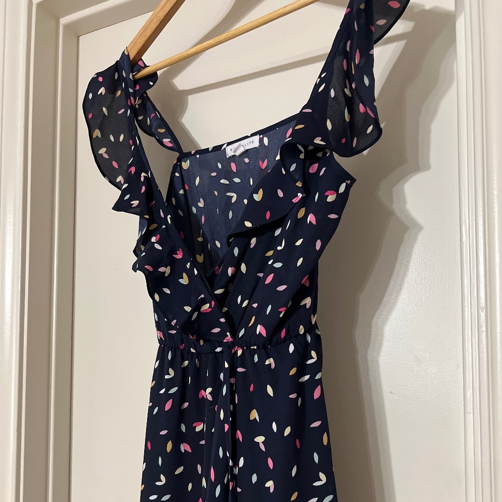 High low faux wrap dress